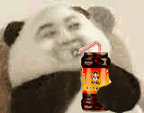 抖音熊貓人喝飲料GIF表情包分享_熊貓人喝飲料動態表情大全