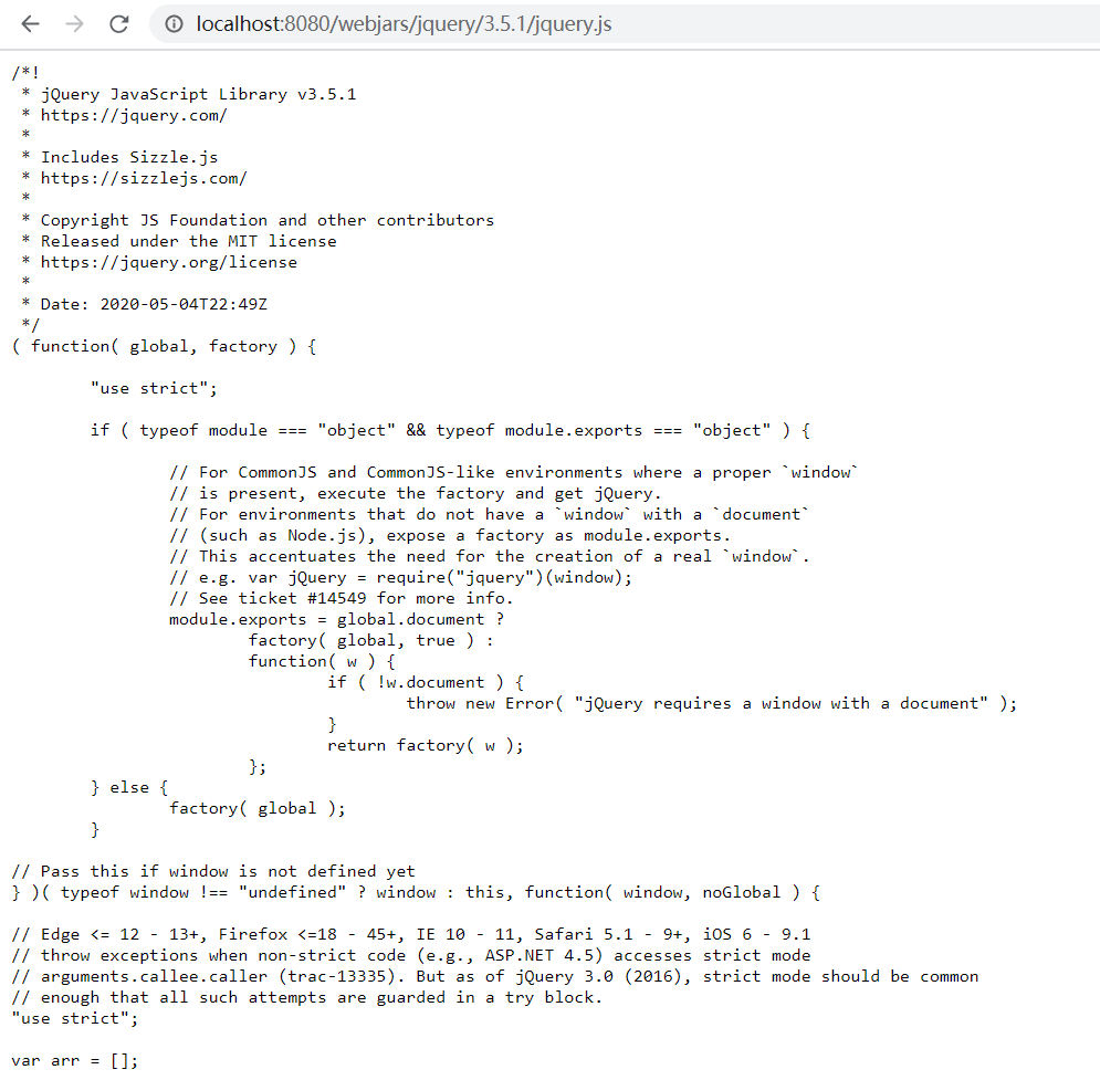 SpringBoot如何通過webjars管理靜態資源文件夾