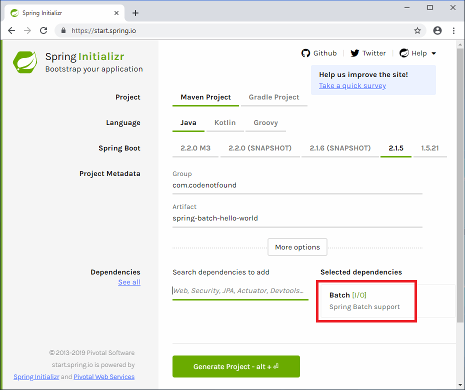 Spring Batch 入門示例