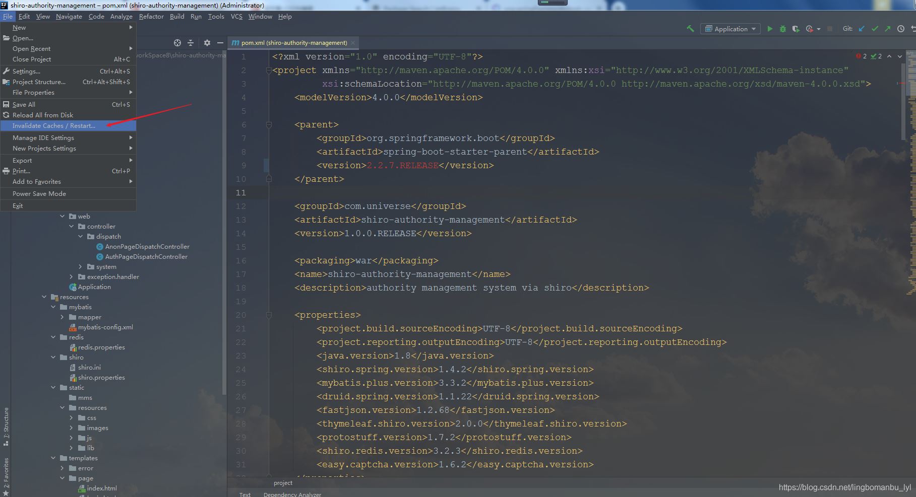 關于idea引入spring boot ＜parent＞＜/parent＞父依賴標紅問題