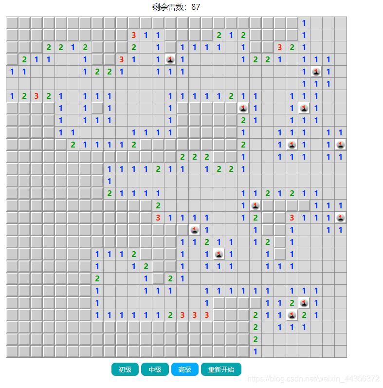 js實現經典掃雷游戲