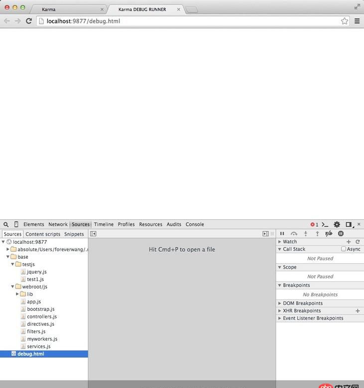 angular.js - angular 指令中包含webworker  在單元測試中一直報找不到worker 文件錯誤 如何解決？