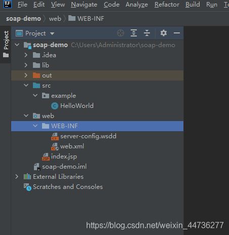 IDEA利用自帶Axis工具和wsdl文件反向生成服務(wù)端客戶端代碼圖文詳解