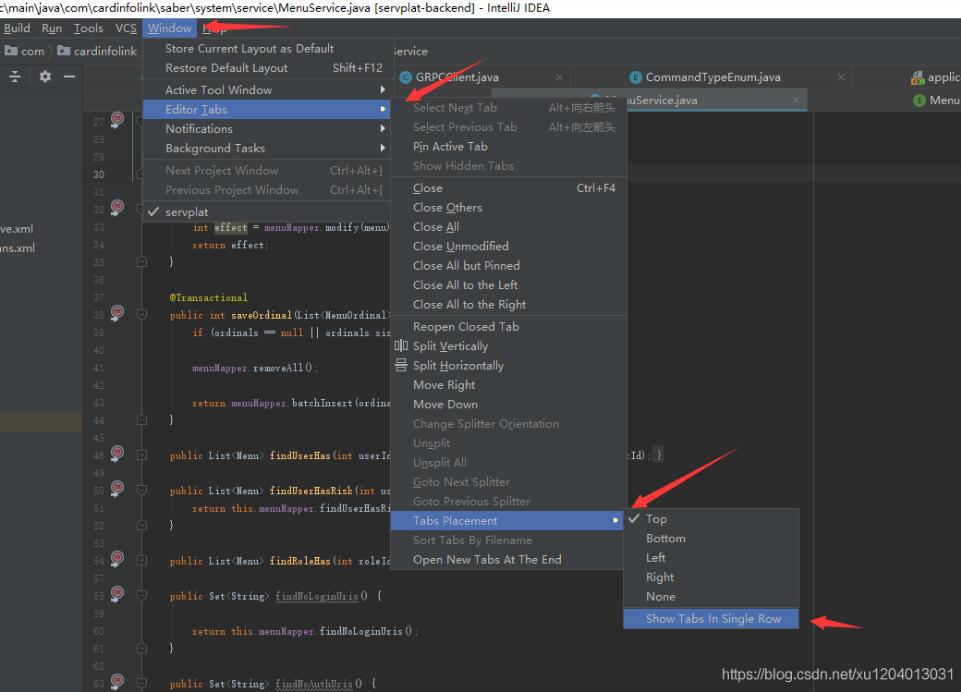 IDEA標(biāo)簽tabs多行顯示的設(shè)置
