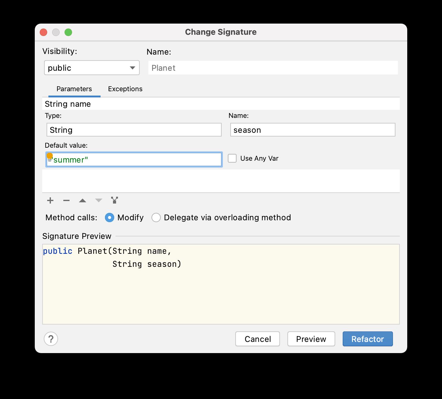 IntelliJ IDEA 2020.3通過重命名內聯重構代碼