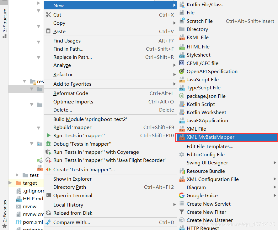 IDEA 項(xiàng)目創(chuàng)建Mapper的xml文件的方法