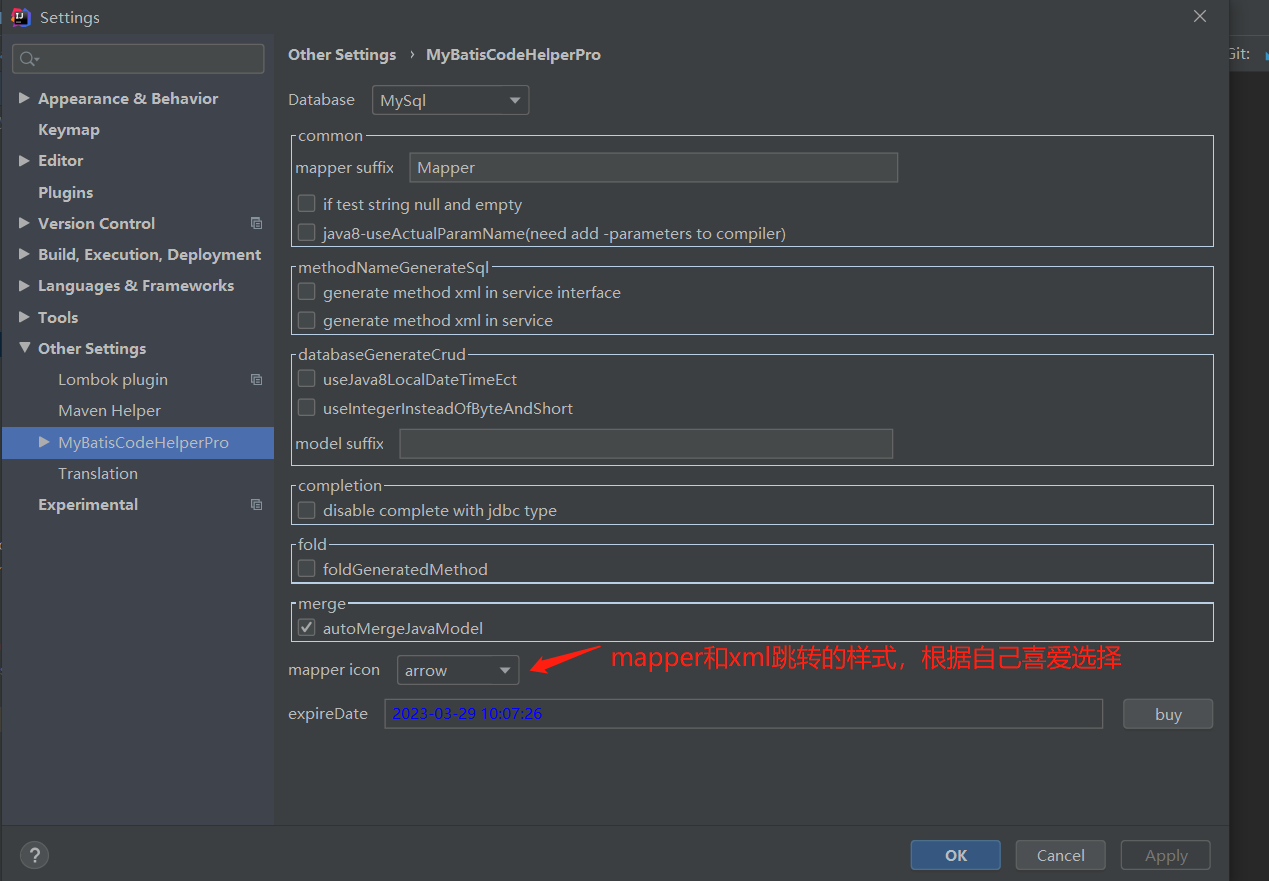 IDEA使用Mybatis插件 MyBatisCodeHelper-Pro的圖文教程