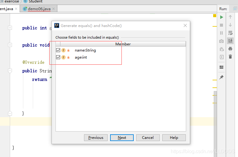 如何在IDEA中對 hashCode()和 equals() 利用快捷鍵快速進行方法重寫