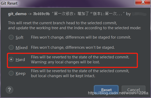 詳解IDEA git分支回退指定的歷史版本