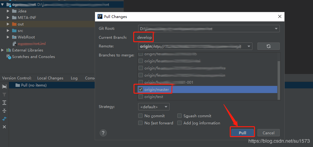 idea+git合并分支解決沖突及詳解步驟