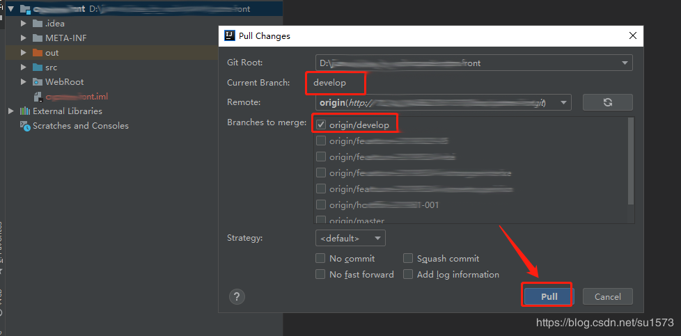 idea+git合并分支解決沖突及詳解步驟