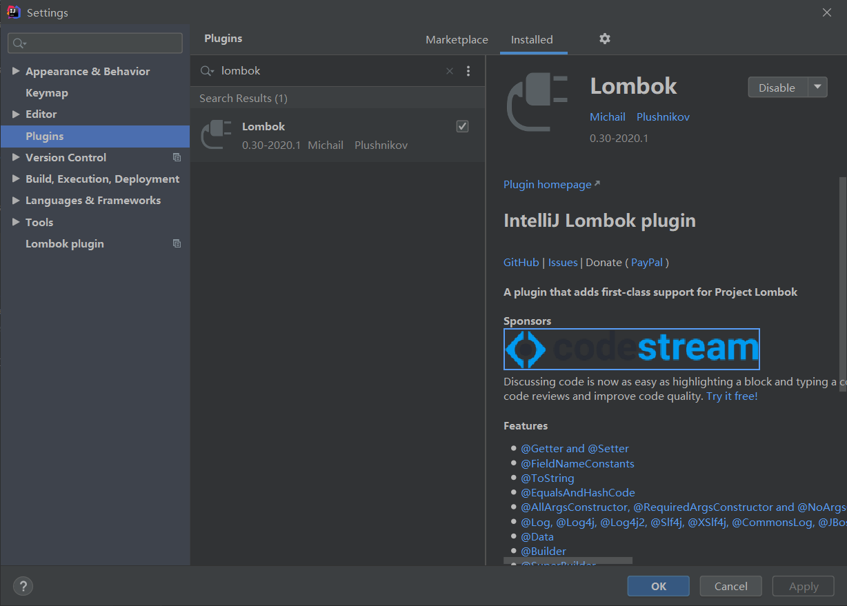 idea中lombok啟用的方法示例