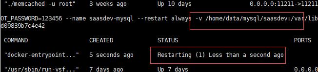 docker run -v 掛載數(shù)據(jù)卷異常,容器狀態(tài)一直是restarting的解決