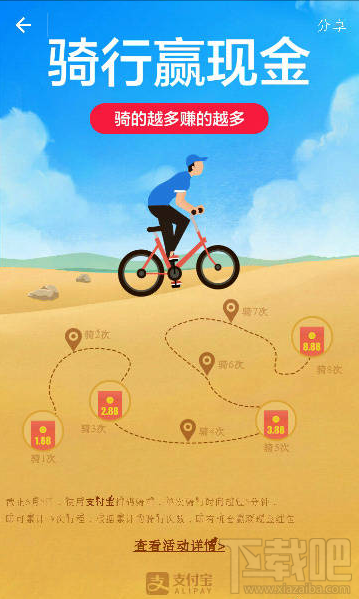 支付寶無現金周騎車贏現金怎么參加？支付寶無現金周騎車贏現金活動詳情