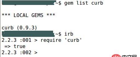 ruby - curb已安裝，但一直無法加載。