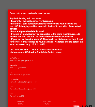 android - react-native 在genymotion中一直連不上server
