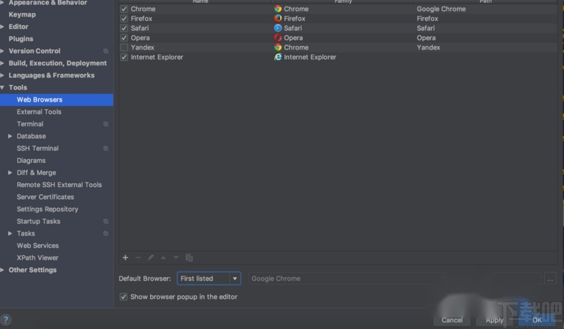 IntelliJ IDEA設置默認瀏覽器的方法