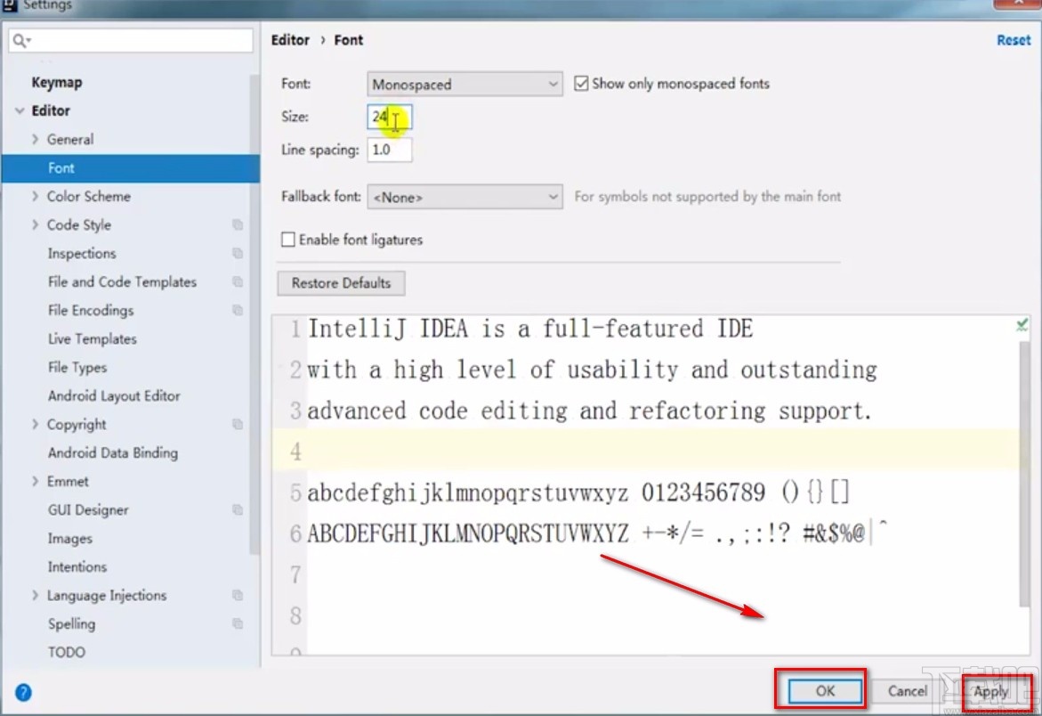 IntelliJ IDEA調整字體大小的方法