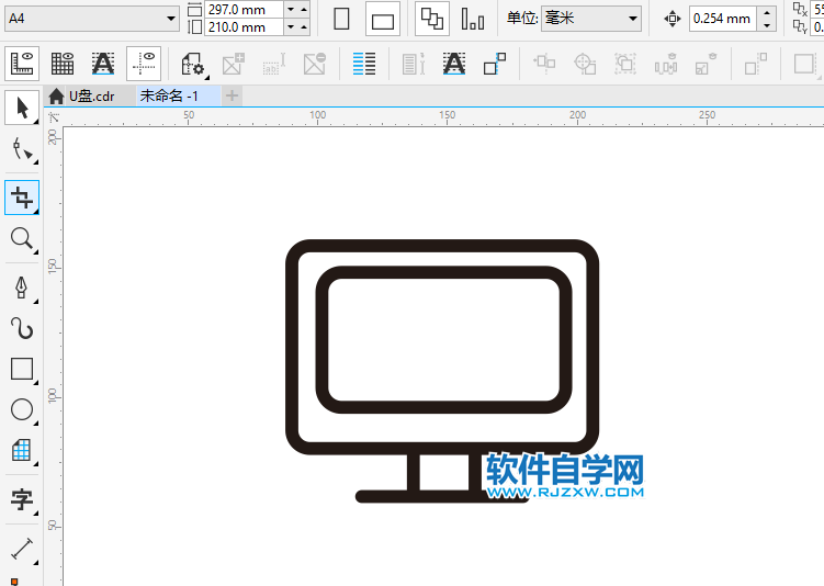 CorelDRAWX8怎么畫液晶顯示器圖標