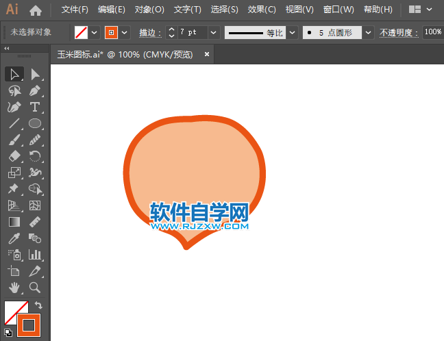 AI怎么畫畫桃子圖標