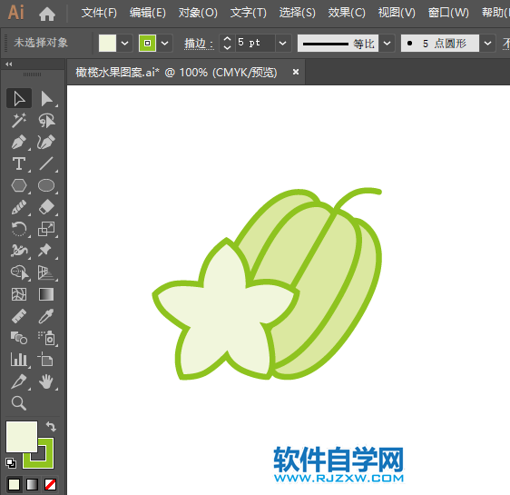 ai怎么繪制楊桃水果圖標(biāo)