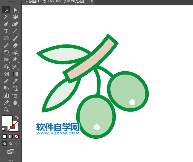 ai怎么畫橄欖水果圖案