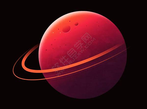 ai怎么畫一個紅色的星球