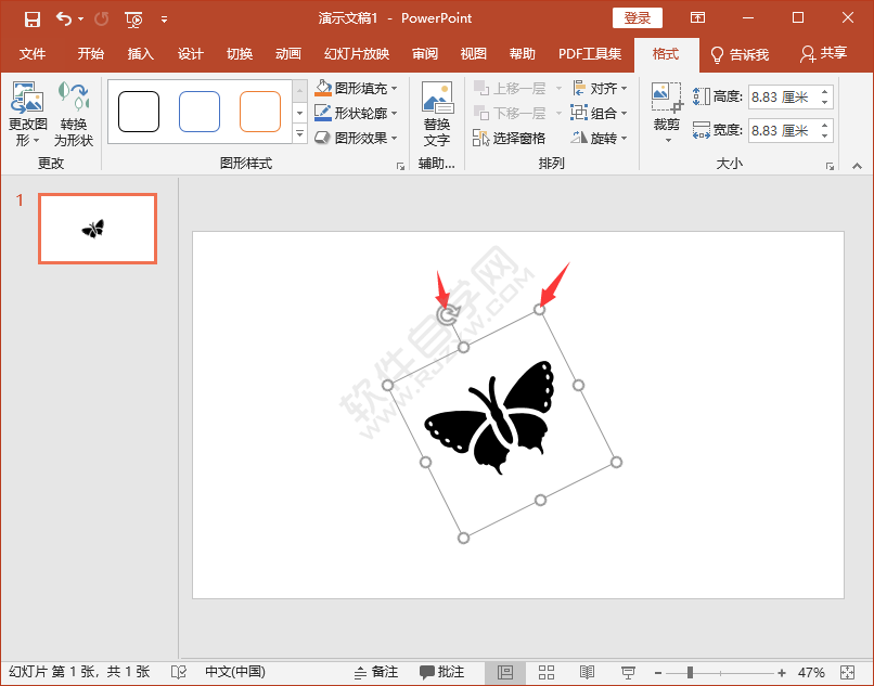 PPT中怎么插入蝴蝶圖標(biāo)