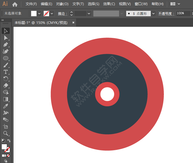 ai畫一個(gè)光盤音樂圖標(biāo)的方法