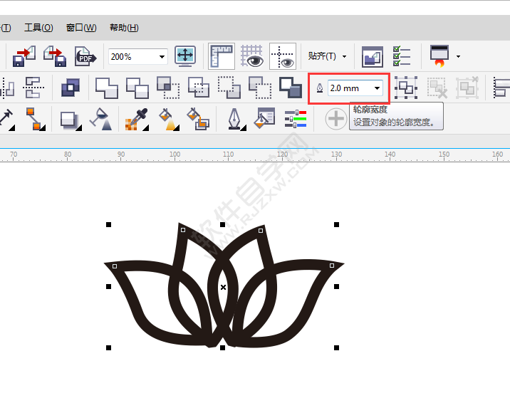 CDR怎么畫一個抽象幾何花