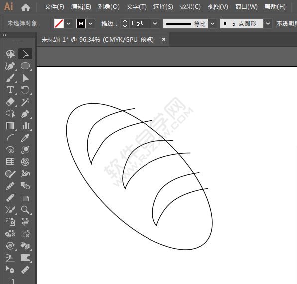 教你用AI畫毛毛蟲面包卡通圖