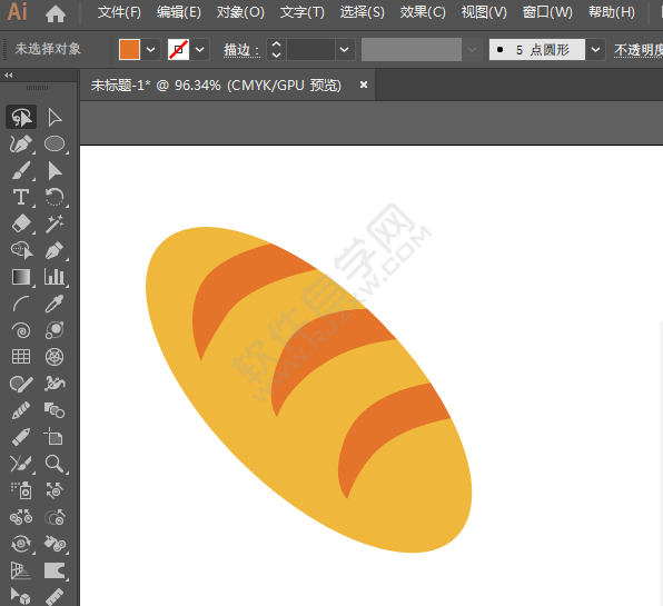 教你用AI畫毛毛蟲面包卡通圖