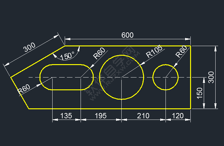 怎么用CAD直線與圓畫圖練習(xí)