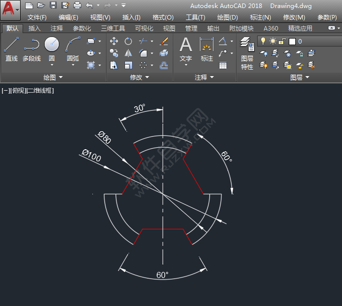 通過CAD環形陣列畫圖練習