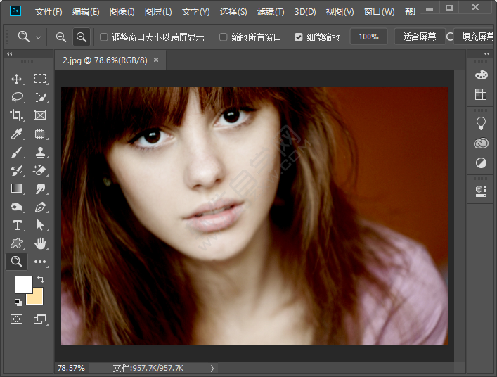 ps給照片設置上下黑邊框效果