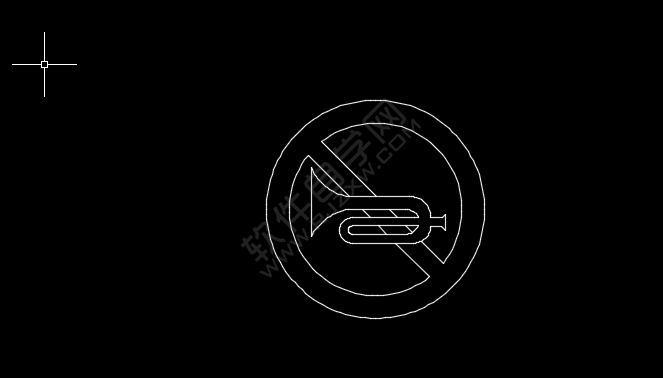 CAD里面怎么畫禁止鳴喇叭圖標