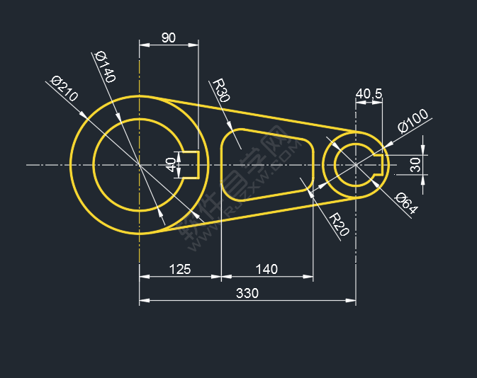 怎么用CAD偏移及圓角工具畫零件圖平面圖