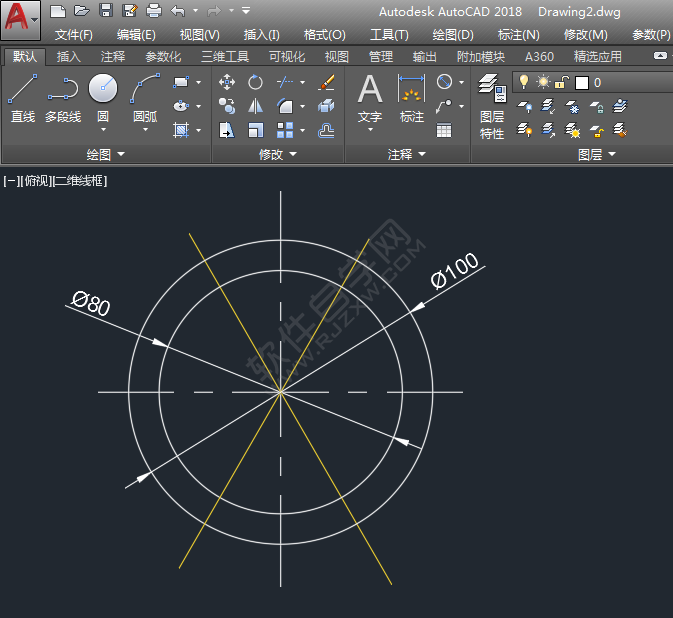 CAD使用修剪與環(huán)形陣列畫圖練習