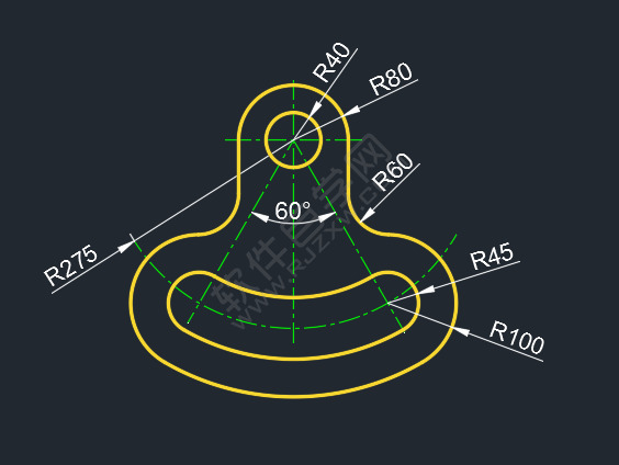 怎么用CAD圓畫相切圓圖形練習