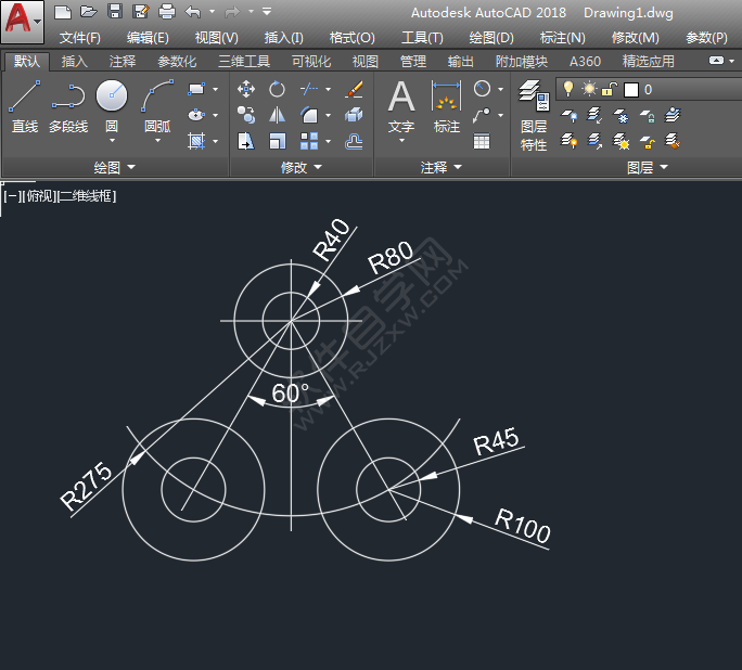怎么用CAD圓畫相切圓圖形練習