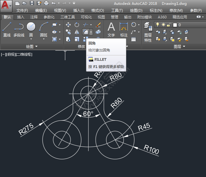 怎么用CAD圓畫相切圓圖形練習