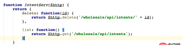angular.js - 我該怎么寫這個delete函數呢？ 我現在寫成這樣了，但是只能刪除頁面的item，不能把刪除的部分傳給服務器