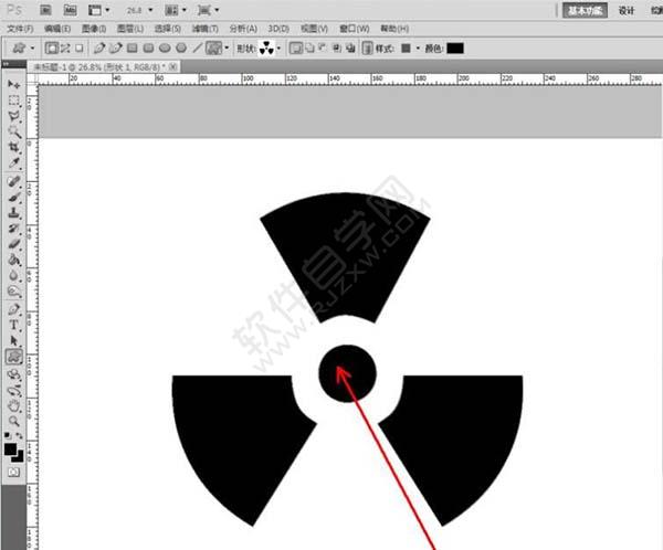 PS怎么繪制一個放射性圖標