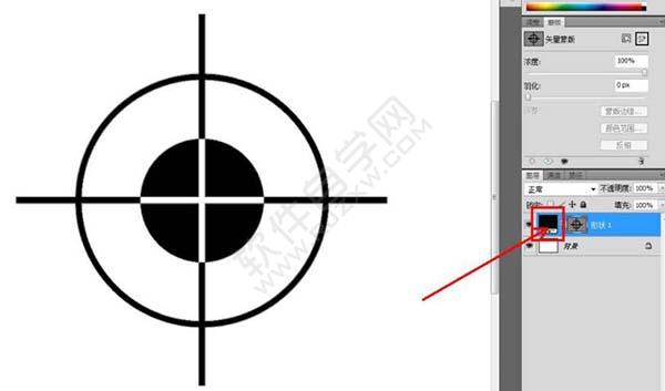 ps怎么繪制一個(gè)十字靶圖標(biāo)