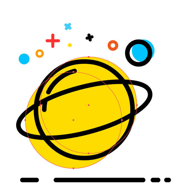 AI怎么繪制萌萌噠MBE風格的星球圖標