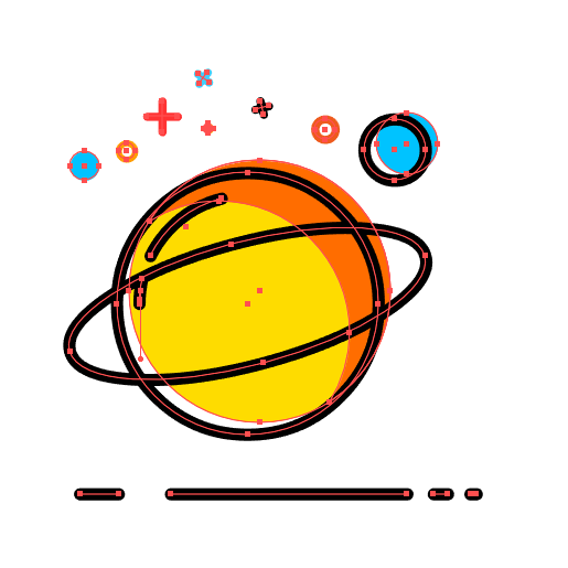 AI怎么繪制萌萌噠MBE風格的星球圖標