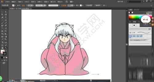 AI怎么將動(dòng)畫(huà)人物變成線稿效果