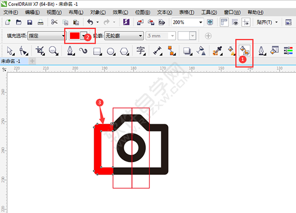 corelDRAW設計google風格照相機圖標