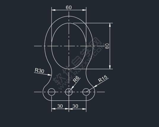 CAD二維練習(xí)題(06)繪制的方法