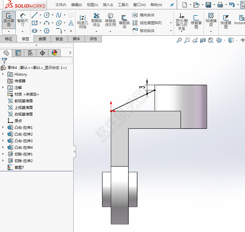 SolidWorks新手建模練習(xí)題-025